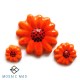 DAISY BOUQUET - DARK ORANGE/RED (3) Ceramic Glazed Insert