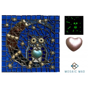 Glow in the Dark Moon Owl - Pink Heart