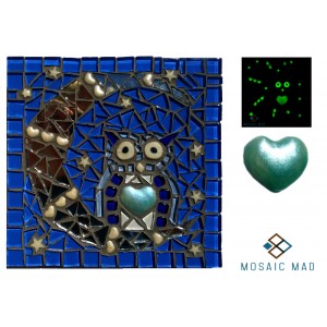 Glow in the Dark Moon Owl - Green Heart
