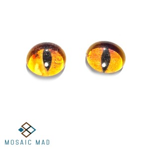 Decoupage Glass Pebbles - Eyes Orange