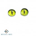 Decoupage Glass Pebbles - Eyes Green