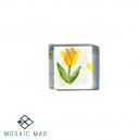Decoupage Glass Tile - Yellow Tulip 
