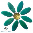 Mosaic Insert Set: 8 Petal Flower - Green Daisy with Golden Center