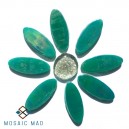 Mosaic Insert Set: 8 Petal Flower - Green Daisy with Silver Center