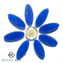 Mosaic Insert Set: 8 Petal Flower - Blue Daisy with Satin Pearl Center