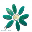 Mosaic Insert Set: 8 Petal Flower - Green Daisy with Satin Pearl Center