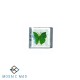 Decoupage Glass Tile -Dark Green Butterfly 