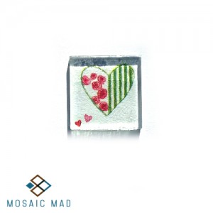 Heart with Roses and Stripes Decoupage