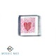 Decoupage Glass Tile - Pink Heart with Strips