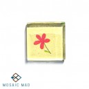 Decoupage Glass Tile - Bright Pink Daisy 