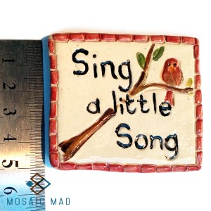 SING A LITTLE SONG (Red) 2D Ceramic Tile