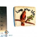 Mosaic Insert: Ceramic 3D Saying Tile - LOVE YOUR LIFE