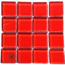 Crystal Glass CHERRY RED 23x23mm Tile Size, Swatch 100x100mm
