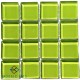 Crystal Glass LIME GREEN 23x23mm Tile Size, Swatch 100x100mm