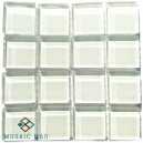 Crystal Glass WHITE 23x23mm Tile Size, Swatch 100x100mm