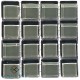 Crystal Glass DOVE GREY 23x23mm Tile Size, Swatch 100x100mm