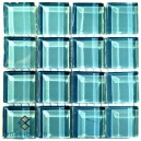 Crystal Glass TURQUOISE 23x23mm Tile Size, Swatch 100x100mm