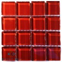 Crystal Glass CARDINAL RED 23x23mm Tile Size, Swatch 100x100mm  