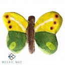 Mosaic Insert: Ceramic Butterfly Small - Yellow/Green