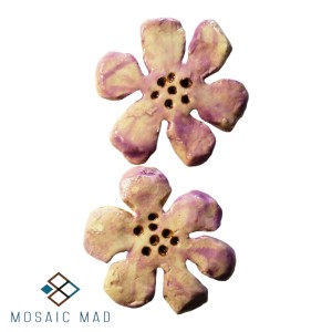 Flowers : Flat Mauve Ceramic Insert Set (2)﻿