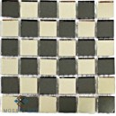 Mirror BLACK and  SILVER 15X15mm Tile Size, Swatch 98x98mm