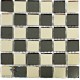 Mirror BLACK and  SILVER 15X15mm Tile Size, Swatch 98x98mm