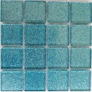 TEAL GREEN Glitter Crystal Glass