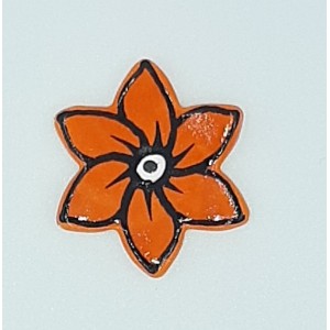 STAR FLOWER - ORANGE Medium Ceramic Glazed Insert