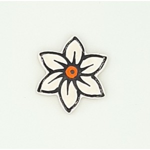 STAR FLOWER - WHITE Medium Ceramic Glazed Insert