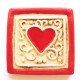 HEART - RED WITH FRAME Medium Stamp Deco Tile 