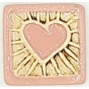 HEART - PINK WITH FRAME Ceramic Stamp Deco Tile