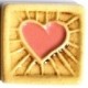 PINK HEART NO FRAME Ceramic Glazed Stamp Deco Tile