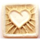 HEART - WHITE WITH FRAME Ceramic Glazed Stamp Deco Tile
