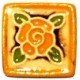 ROSE - YELLOW WITH FRAME Ceramic Glazed Stamp Deco Tile