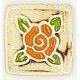 ROSE - ORANGE NO FRAME Ceramic Glazed Stamp Deco Tile