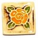 ROSE - YELLOW NO FRAME Ceramic Glazed Stamp Deco Tile