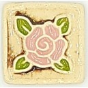 ROSE - PINK NO FRAME Ceramic Glazed Stamp Deco Tile