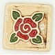 ROSE - RED NO FRAME Ceramic Glazed Stamp Deco Tile