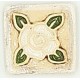 ROSE - WHITE WITH FRAME Ceramic Glazed Stamp Deco Tile