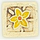 STAR FLOWER - YELLOW Ceramic Glazed Stamp Deco Tile