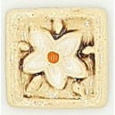 STAR FLOWER - WHITE Ceramic Glazed Stamp Deco Tile