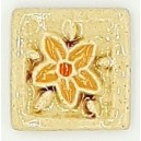 STAR FLOWER - ORANGE Ceramic Glazed Stamp Deco Tile