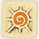 SWIRL- ORANGE Ceramic Stamp Deco Tile