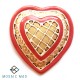 Mosaic Insert: 3D Ceramic Glazed Deco Heart Large - White/Dark Pink