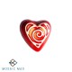 Mosaic Insert: 3-D Ceramic Glazed Heart Small - White/Red Swirl