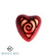 Mosaic Insert: 3-D Ceramic Glazed Heart Small - Black/Red Swirl