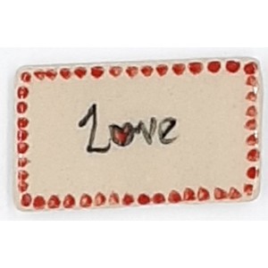 LOVE with RED Border Glazed Ceramic Tile