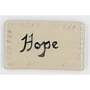 HOPE with LILAC Border Glazed Ceramic Tile