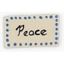 PEACE with BLUE Border Glazed Ceramic Tile