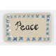 PEACE with BLUE Border Glazed Ceramic Tile